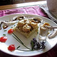 recette assiette  saint jacques,    couscous  aux fleurs