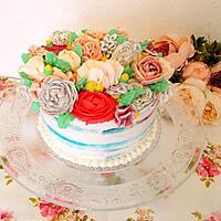 recette Layer cake fleur fraise framboise et thé aux fruits des bois