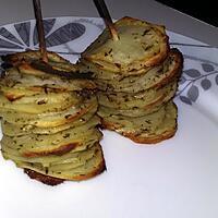 recette Brochettes de tranches de pommes de terre au thym