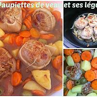 recette PAUPIETTES DE VEAU et ses légumes au COOKEO