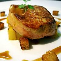 recette Escalope de foie gras sautée aux mangues et sauce pain d'épices...