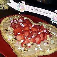 recette Tarte coeur au mascarpone chocolaté et aux fraises