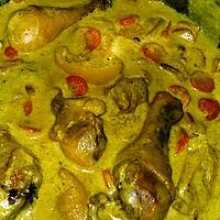 recette Pilons de poulet au lait de coco curry citron confit