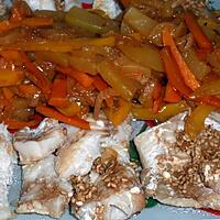 recette Pavés de colin au sésame et petits légumes (compatible dukan)
