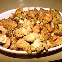 recette Chou chinois sauté aux crevettes et poulet au gingembre