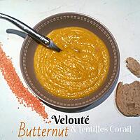 recette Velouté de Butternut, Lentilles Corail au Lait d'Amandes - Thermomix ou Pas