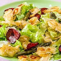 recette Salade de ravioles au chorizo et asperges vertes