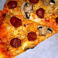 recette Pizza aux merguez et champignons