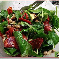 recette Salade de pousses d'épinards au chorizo et pois chiche