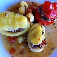 recette Pommes de terre et tomates farcies en cocotte