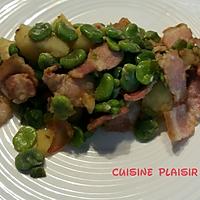 recette Salade de pdt rissolées, lard et fèves des marais