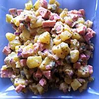recette Salade pommes de terre, cornichons et cevelas sauce moutarde-balsamique