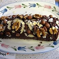 recette gâteau roulé chocolat, pomme et fruits secs