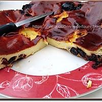 recette Flan aux pruneaux, raisins secs et cerises séchées