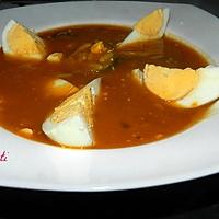 recette Potage aux poivrons-courgette et riz accompagné de son étoile d’œuf dur