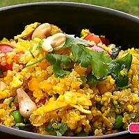 recette Taboulet de quinoa et millet au poulet ,coriandre ,  citron confit et noix de cajou