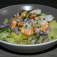 recette Salade de pommes de terre aux scampis