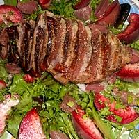 recette Salade au magret de canard aux peches de vigne