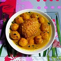 recette Rôti  filet de dinde  aux pommes de terre sauce curry de Madras