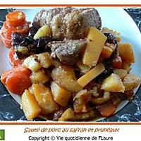 recette Sauté de porc au safran, soja, cannelle, … et aussi pruneaux