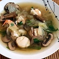 recette Soupe chinoise aux crevettes et noix de St Jacques