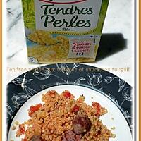 recette Tendres perles aux tomates et saucisses rougail