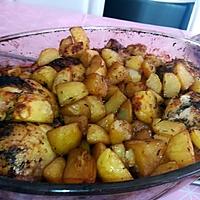 recette Poulet et pommes de terres rôtis
