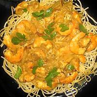 recette spaghettis aux crevettes sauce coco