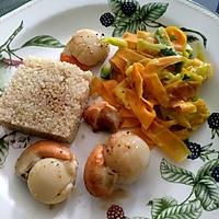 recette St Jacques tagliatelles de légumes et quinoa