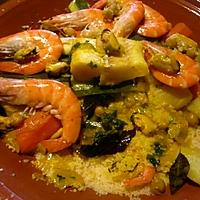 recette Couscous aux fruits mer et poisson.