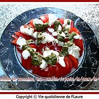 recette Salade de tomates, mozzarella et pesto de fanes de radis