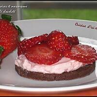 recette Tartelettes aux fraises&mascarpone sur sablé chocolaté