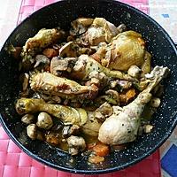 recette Fricassée  de poulet forestiére