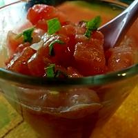 recette Carpaccio de tomates en verrine au citron vert