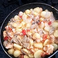 recette Saumon pommes de terre, tomates cerise, champignons