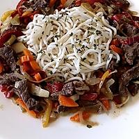 recette nouilles chinoise boeuf légumes