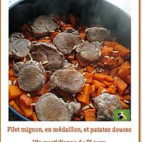 recette Filet mignon de porc, en médaillon, accompagné de patates douces
