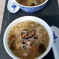 recette soupe chinoise vermicelle de riz champignons noir et poulet