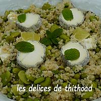 recette taboulé de quinoa aux petits pois, fèves et fromage de chèvre