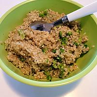 recette Quinoa à l'oignon, brocoli et parmesan.