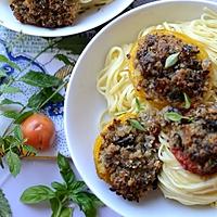 recette Spaghetti  tomates câpres olives  chapelure et herbes