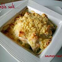 recette Crumble salé saumon-courgette