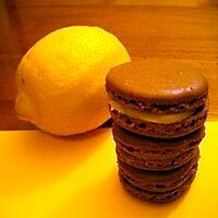 recette macarons chocolat ganache au citron