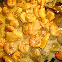 recette Queue de Crevettes Ananas Curry
