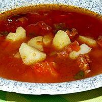 recette Soupe au chorizo,tomates et poivrons rouge
