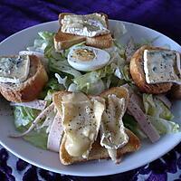 recette Salade jambon/  toasts fromage fondu