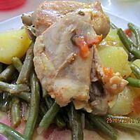 recette POULET ET HARICOTS VERT EN SAUCE ROUGE