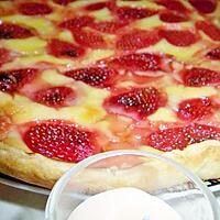 recette Tarte au flan patissier & fraises
