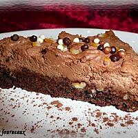 recette Carré brownie à la mousse au chocolat