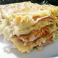 recette Lasagne de ravioles au jambon & fromage